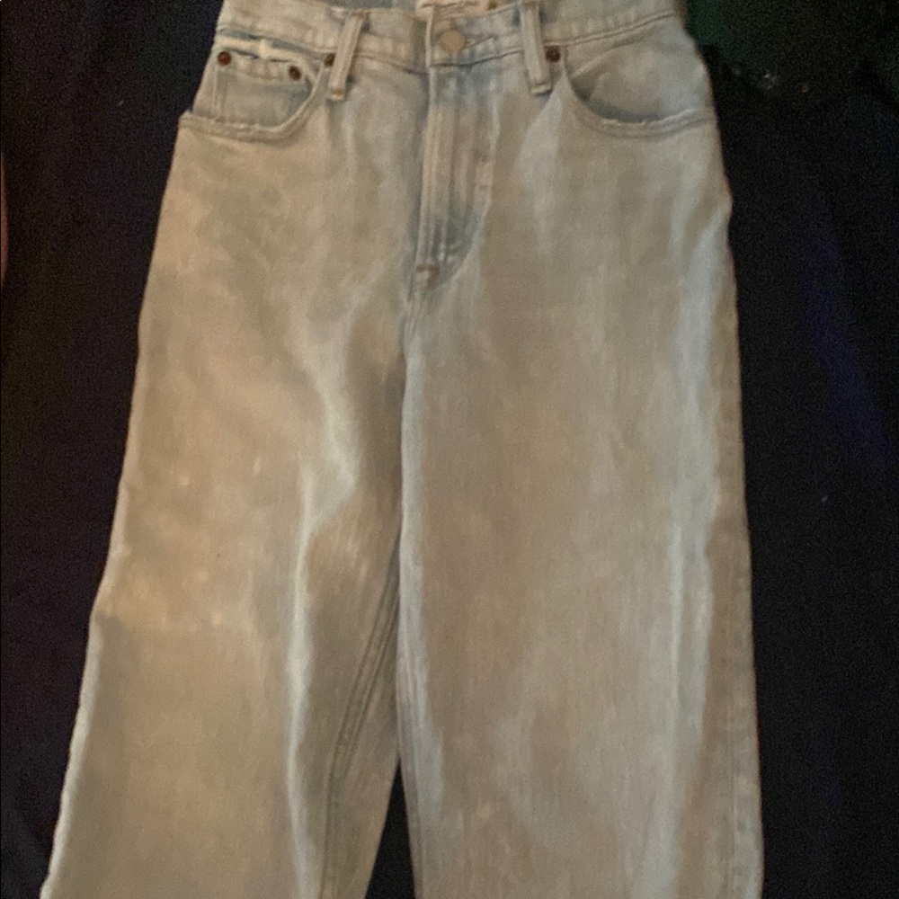 Abercrombie & Fitch Blue Straight Leg Jeans Ultra High Rise The 90 Vintage Style